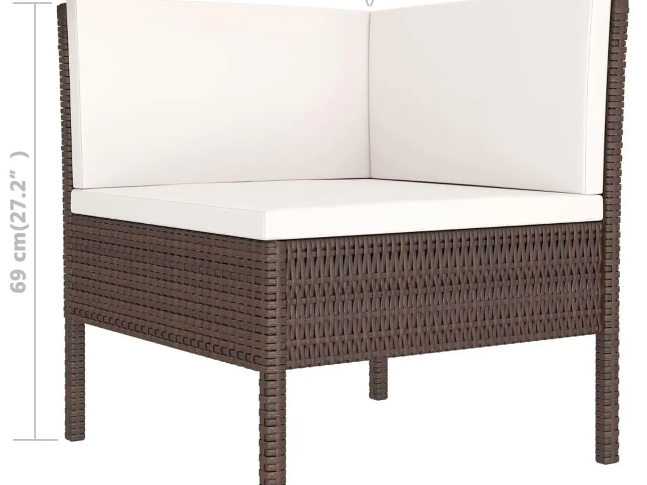 Billede 6 - Loungesæt til haven 3 dele med hynder polyrattan brun
