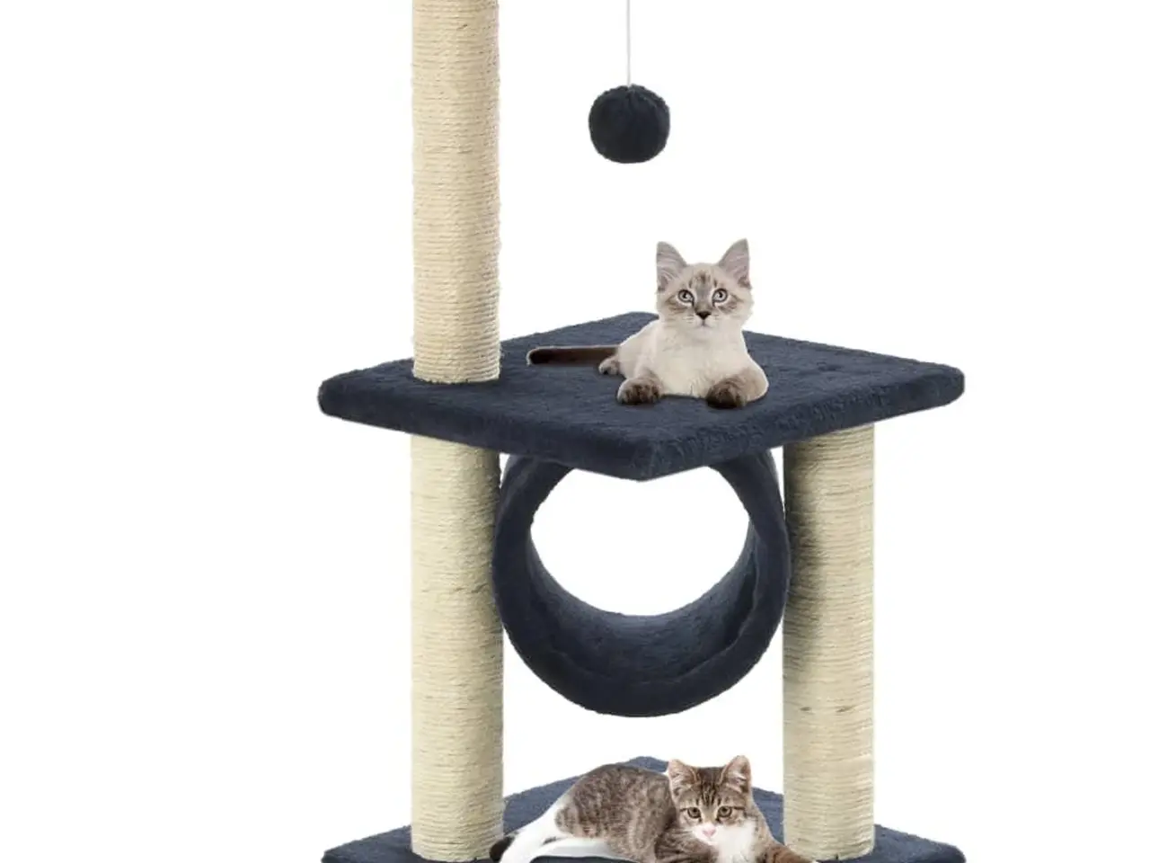 Billede 1 - Kradsetræ til katte med sisal-kradsestolper 65 cm - mørkeblå