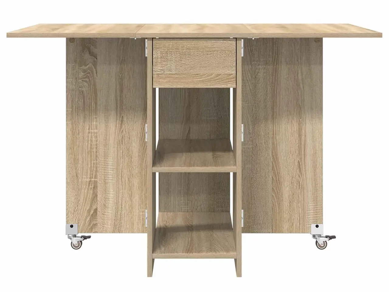 Billede 6 - Foldbart spisebord med opbevaring 115 x 70 x 75 cm - Sonoma-eg