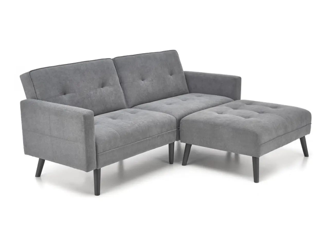 Billede 1 - CORNELIUS sammenklappelig sofa med ottoman, - Grå