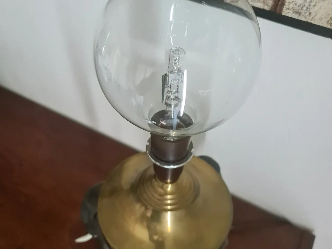 Billede 4 - Antik Voss elefantlampe i messing og støbejern