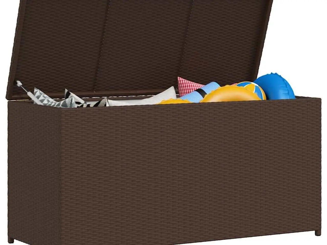 Billede 4 - Udendørs opbevaringskasse i brun polyrattan - 120 × 50 × 60 cm