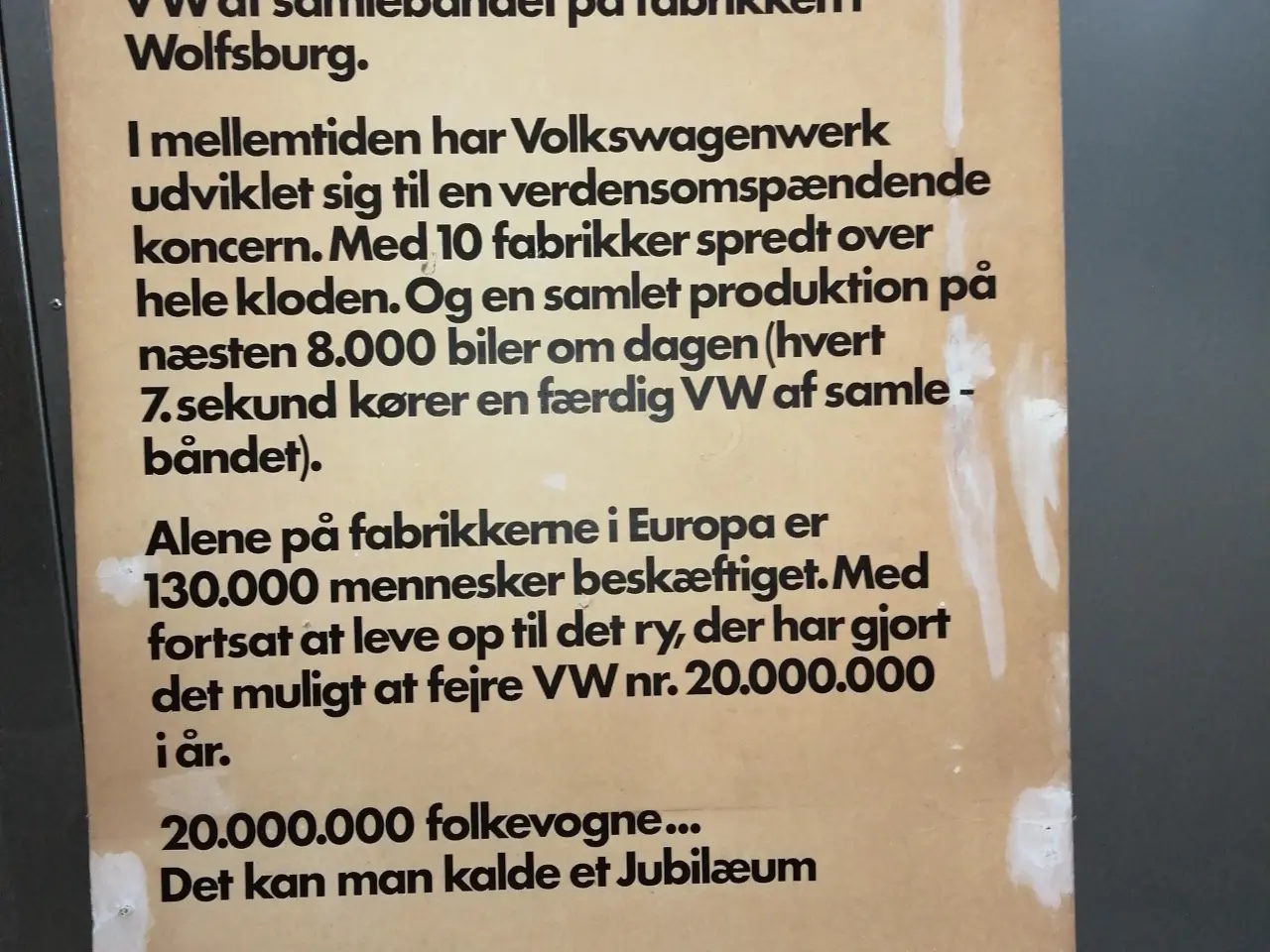 Billede 2 - VW forhandler reklame - Weltmeister 1972