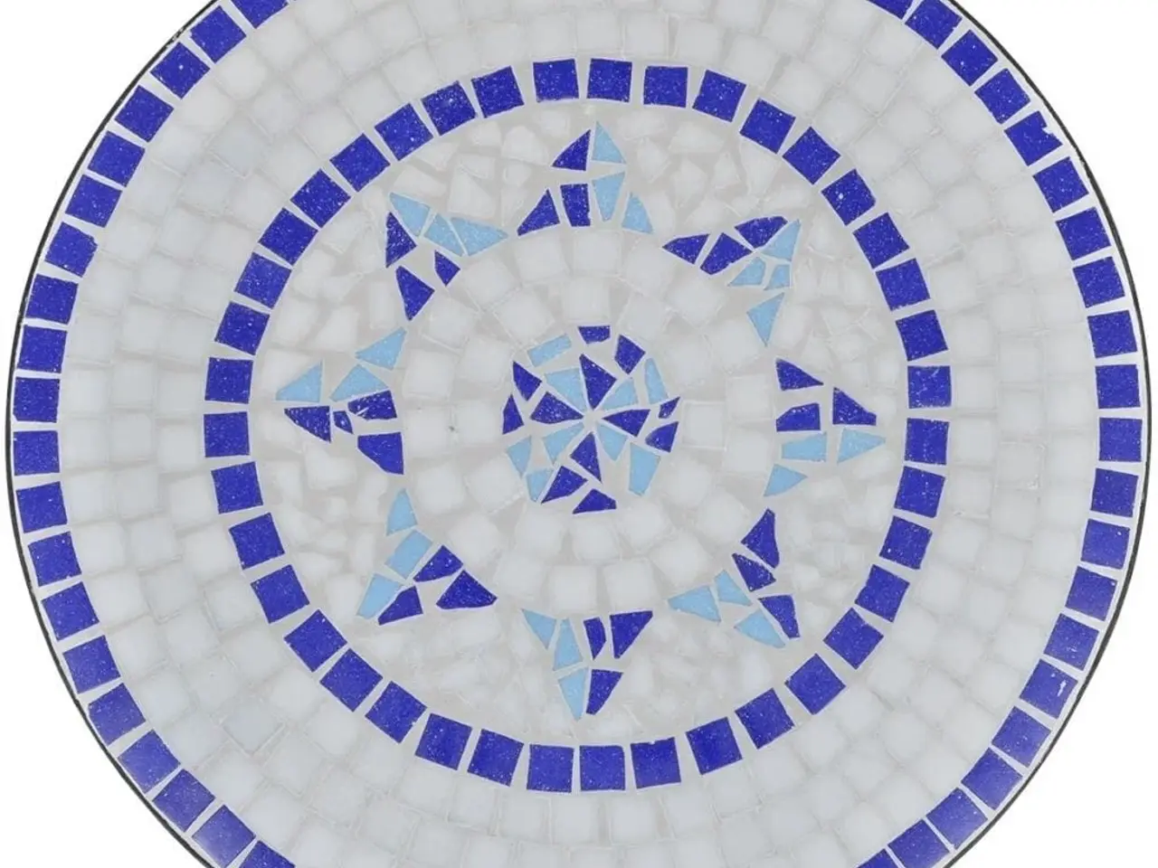 Billede 3 - Bistrobord 60 cm mosaik - blå og hvid