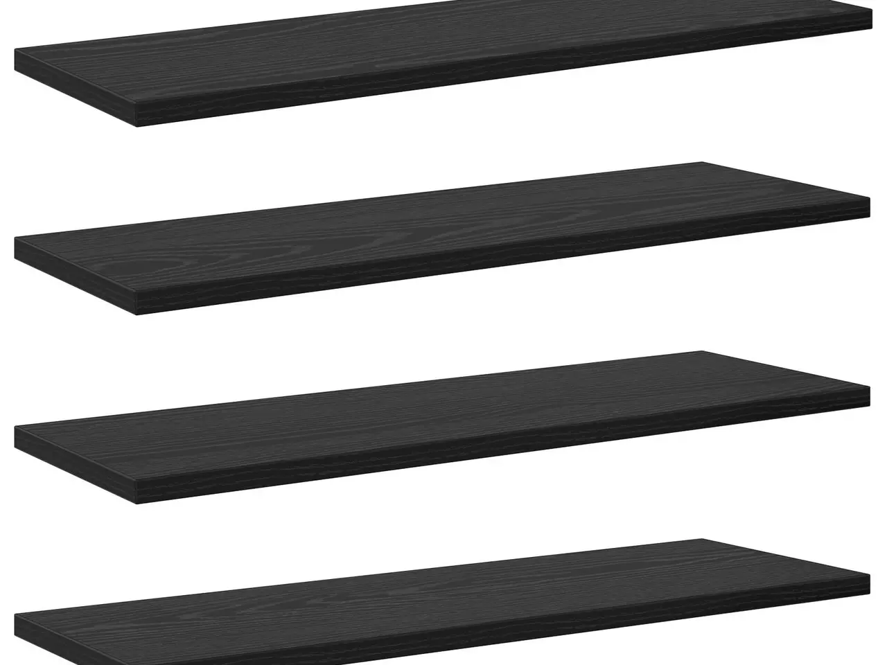 Billede 2 - Boghylder - 4 stk. sort 60 × 20 × 1,5 cm i konstrueret træ