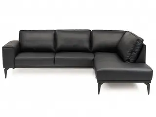 Hjort Knudsen Ishøj læder Hjørnesofa Højrevendt