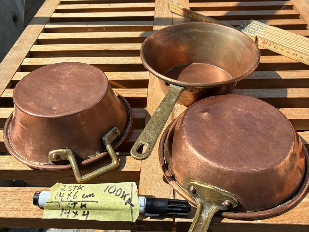 Billede 2 - Små vintage kobber kasseroller / sautépander