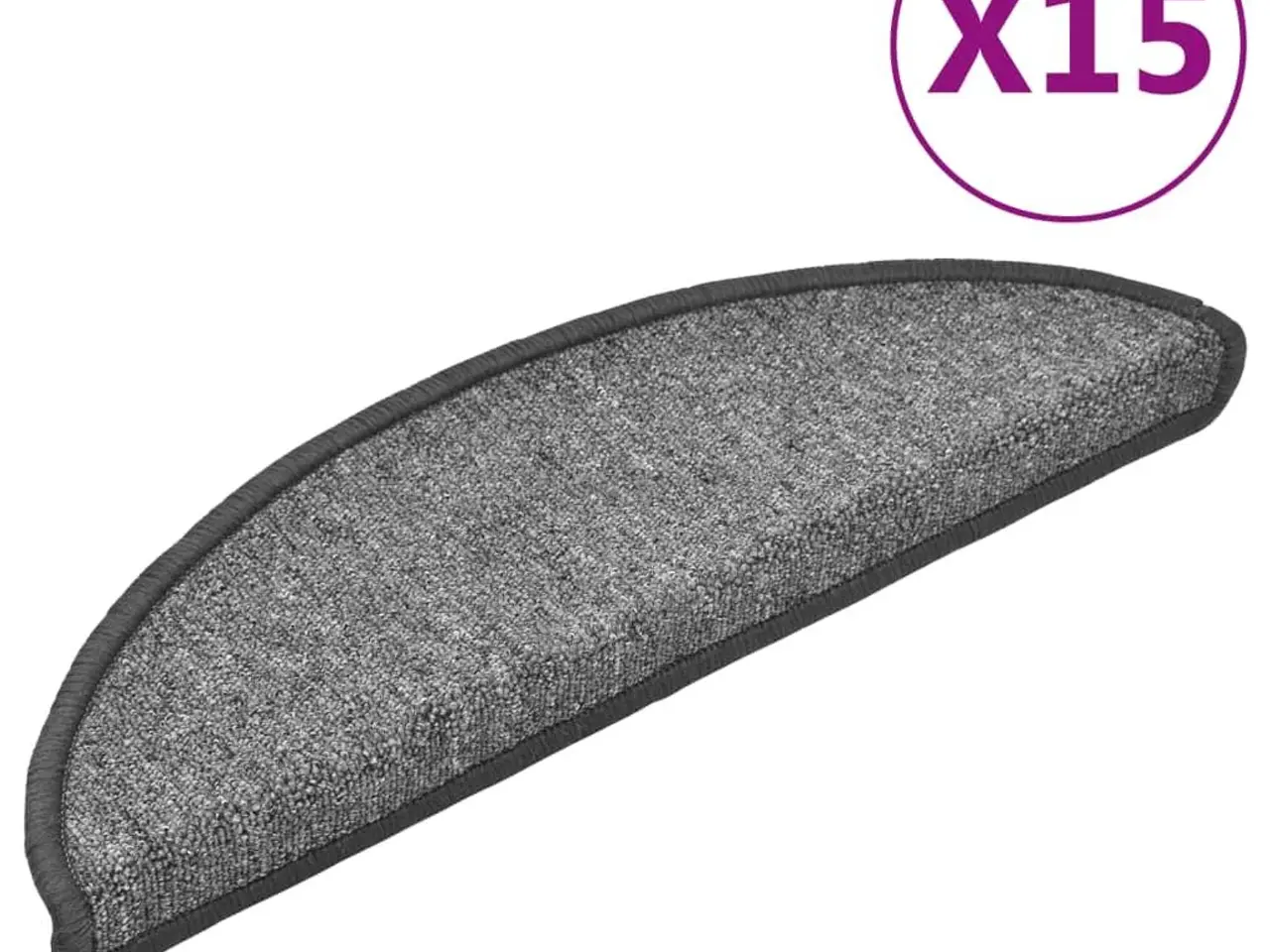 Billede 2 - Trappemåtter 15 stk. 56x17x3 cm mørkegrå halvrunde