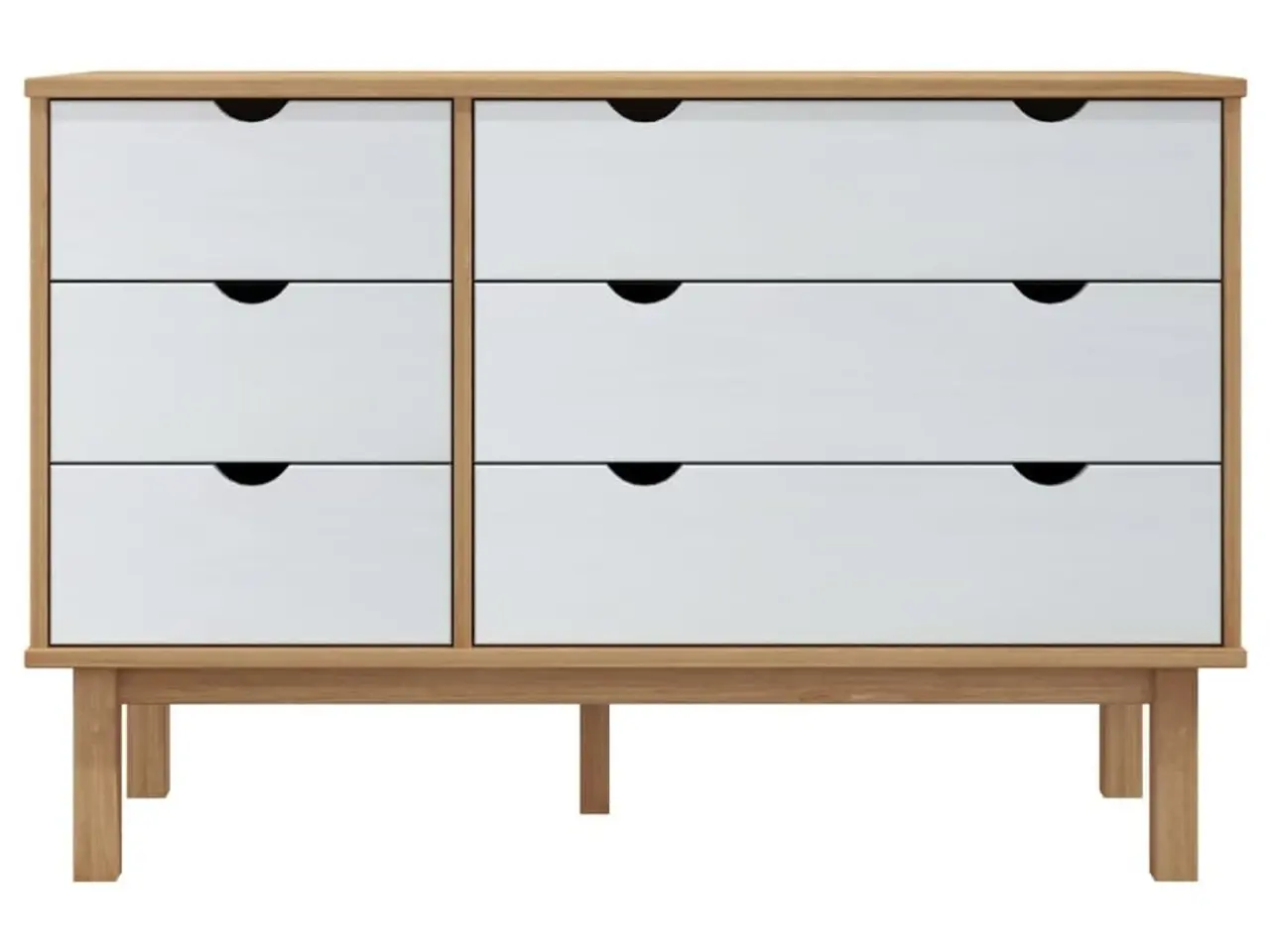 Billede 3 - Kommode OTTA med 6 skuffer 111 x 43 x 73,5 cm - brun og hvid