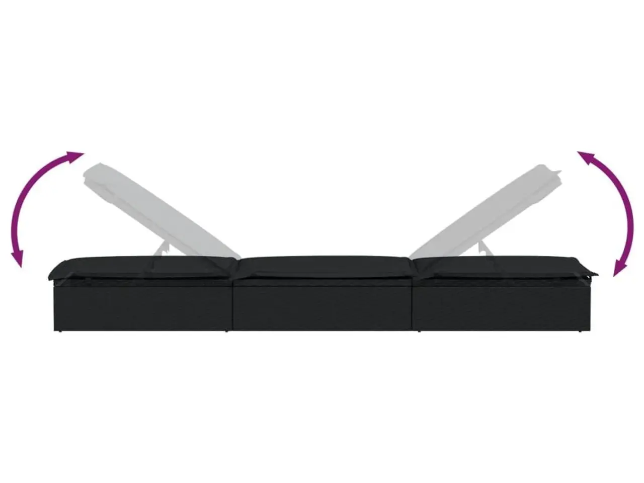 Billede 7 - Liggestole 2 stk. med bord i polyrattan sort
