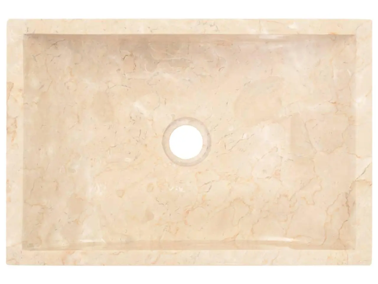 Billede 4 - Håndvask i marmor 45 x 30 x 12 cm - cremefarvet højglans