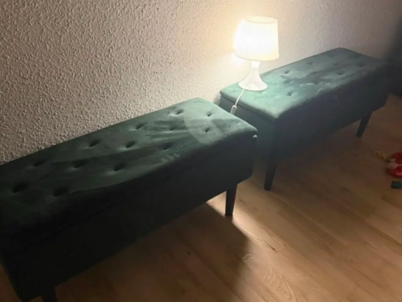 Billede 1 - Velour bænk grøn