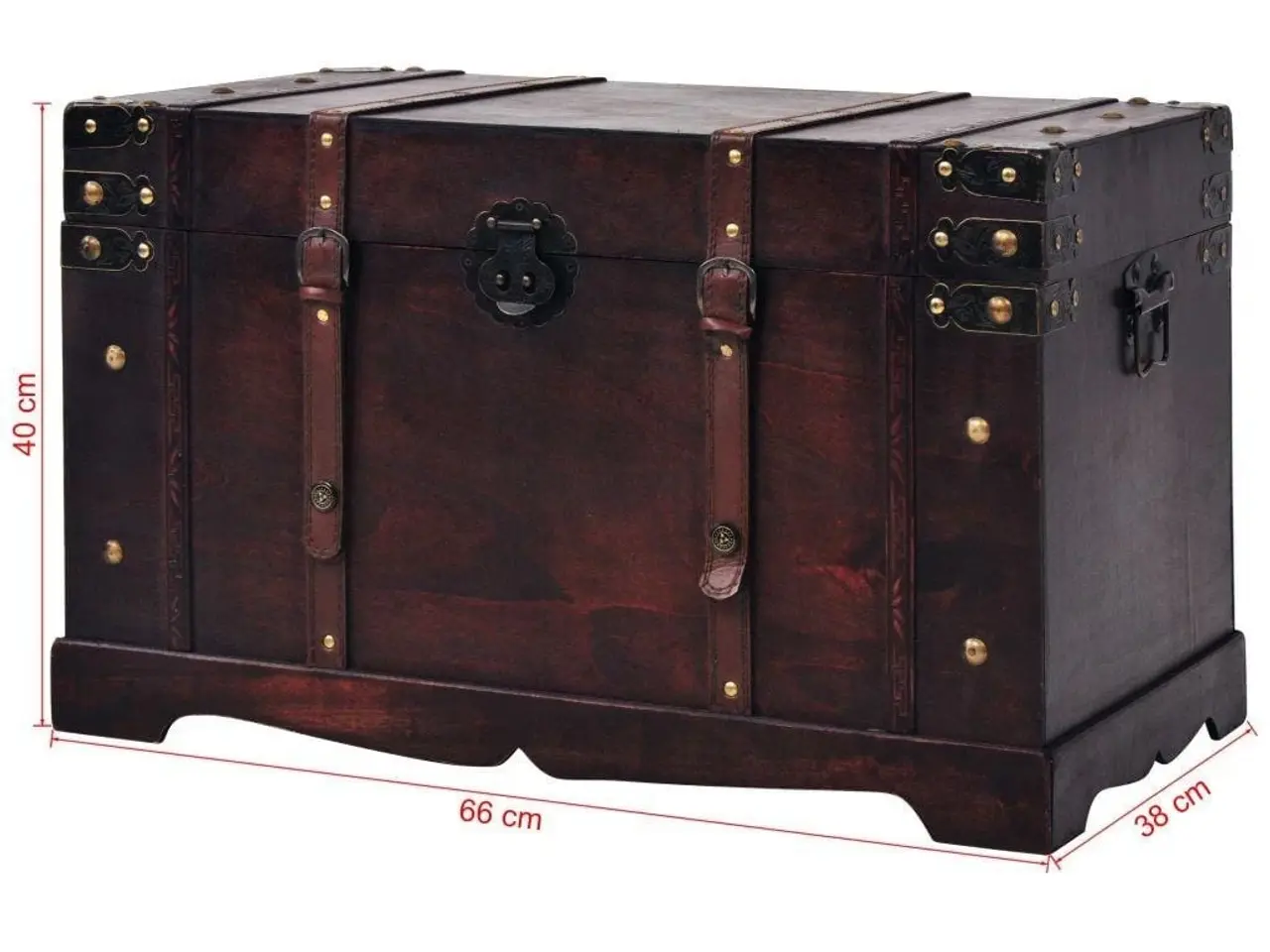 Billede 9 - Vintage skattekiste 66x38x40 cm træ