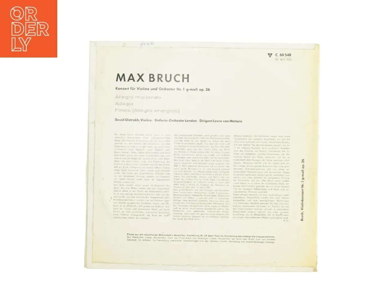 Billede 2 - Max Bruch Violinkoncert LP