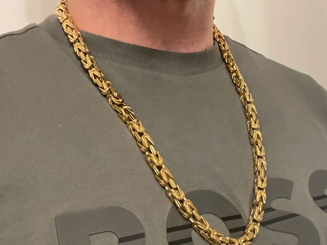 Billede 1 - 8mm goldfilled kongekæde, 70cm uden lås