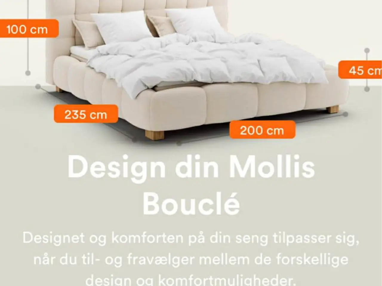 Billede 3 - Mollis Bouclé dobbeltseng i Beige
