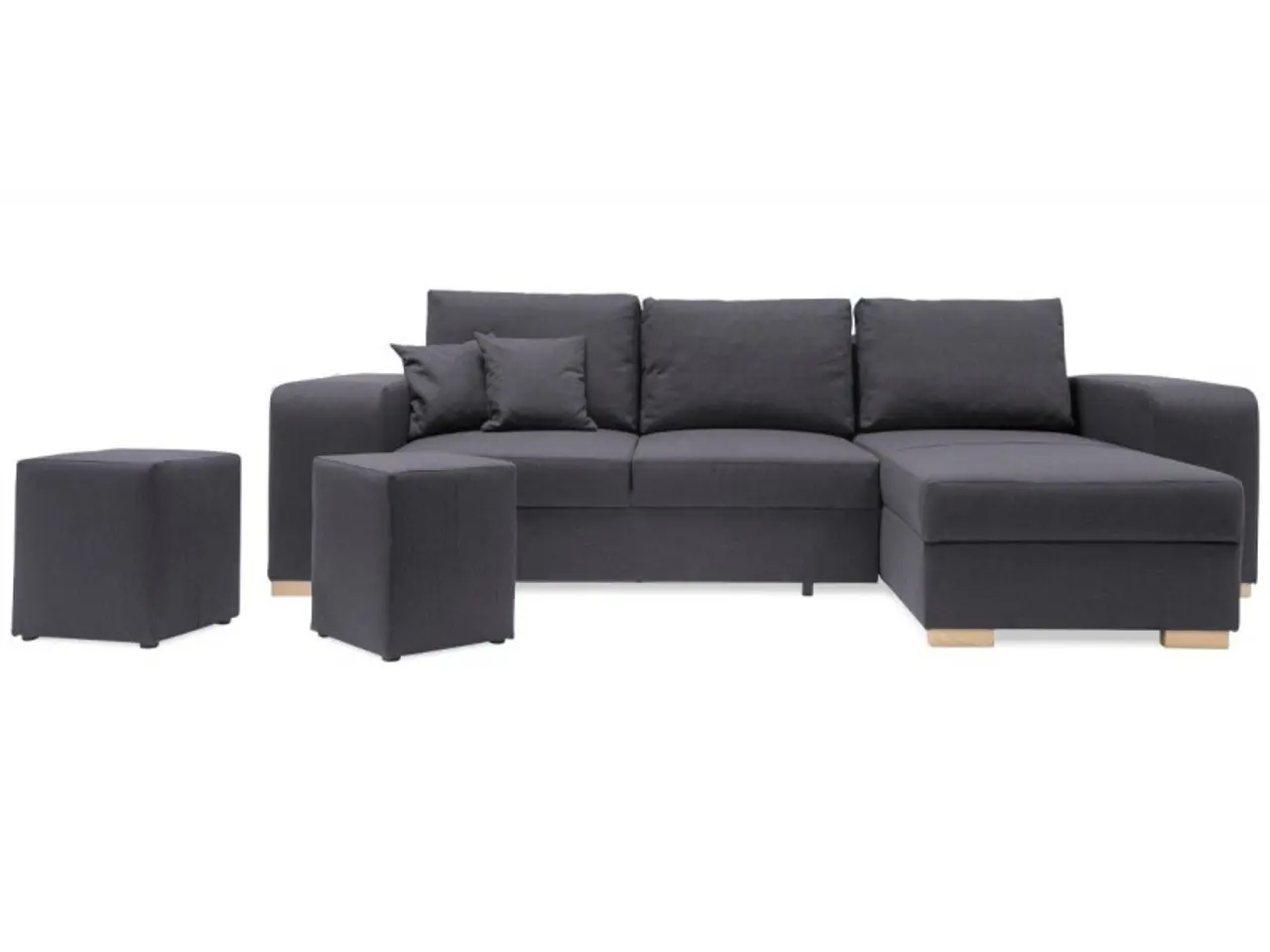 Billede 1 - Mark vendbar sovesofa m. puffer - Koksgrå Inari 95
