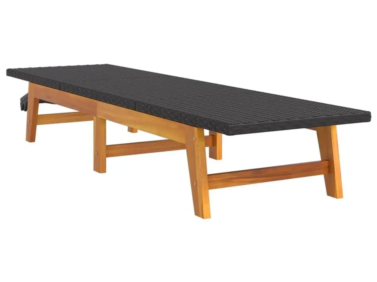 Billede 4 - Liggestole 2 stk. i polyrattan og massivt akacietræ - sort/brun