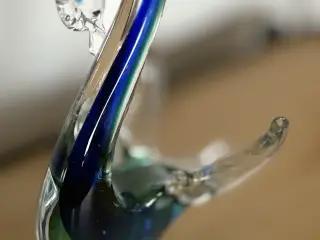 Blå/grøn Glas svane