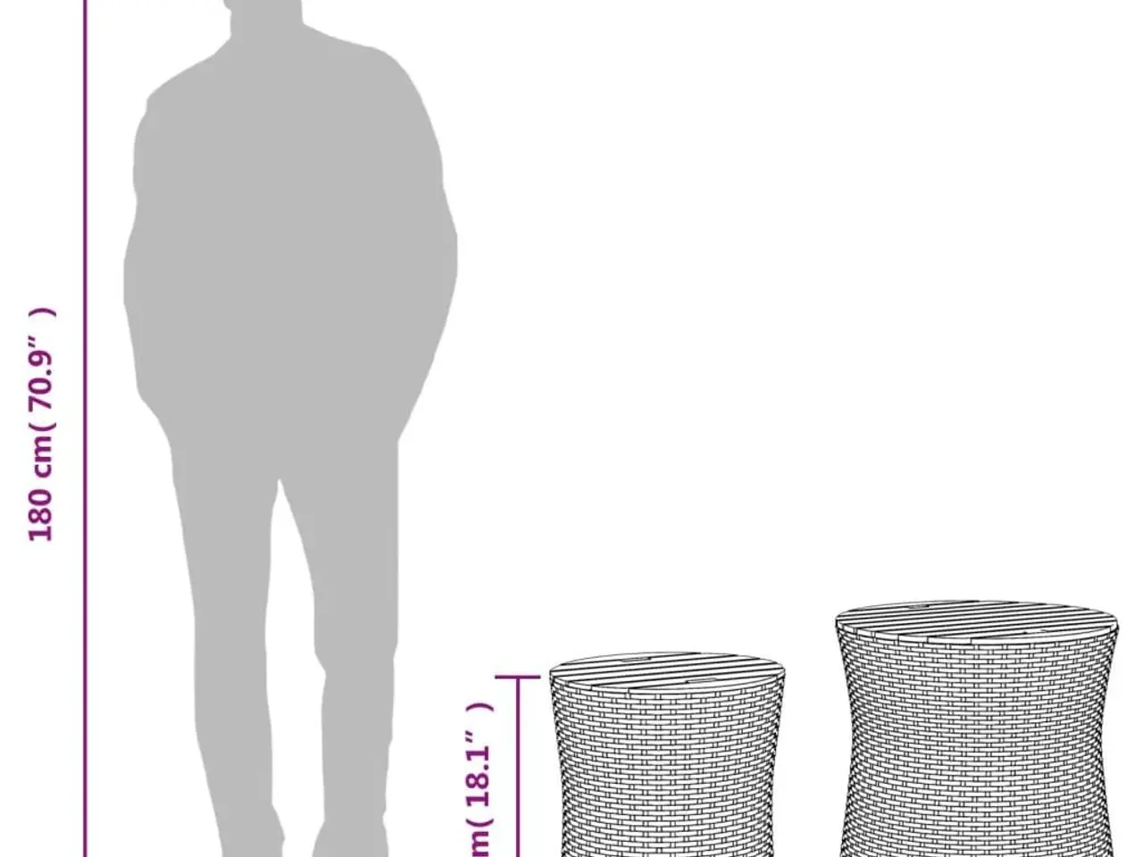 Billede 10 - Haveborde 2 stk. med træplade polyrattan sort
