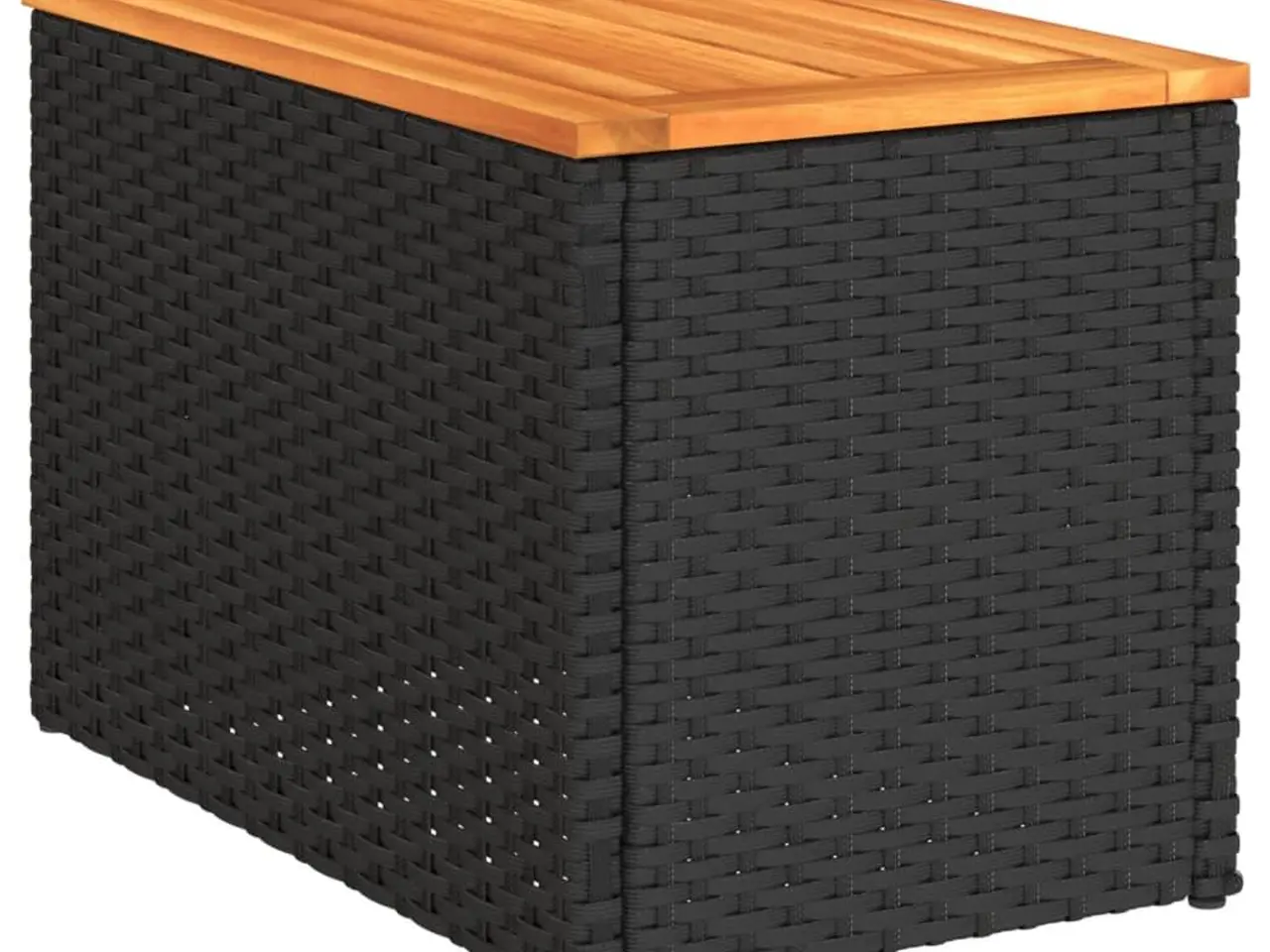 Billede 5 - Haveborde 2 stk. 55x34x37 cm polyrattan og massivt træ sort