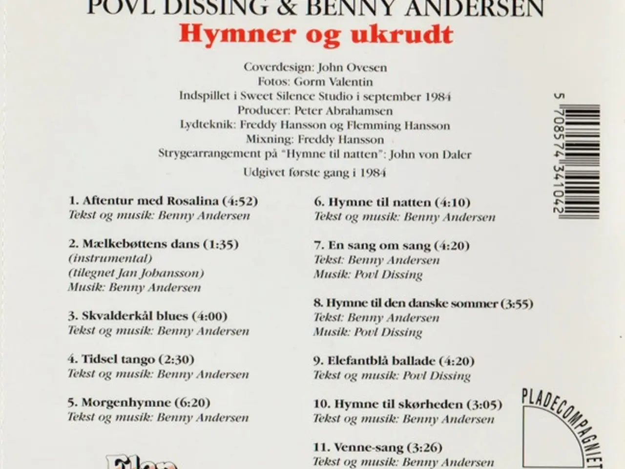 Billede 4 - Povl Dissing & Benny… – Hymner Og Ukrudt – CD