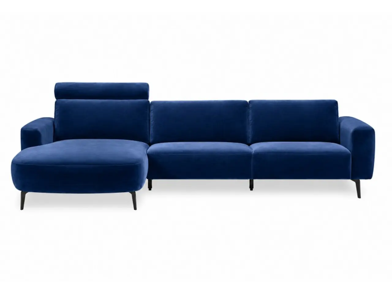 Billede 1 - Hjort Knudsen Lolland Chaiselong sofa Blå velour - Venstrevendt