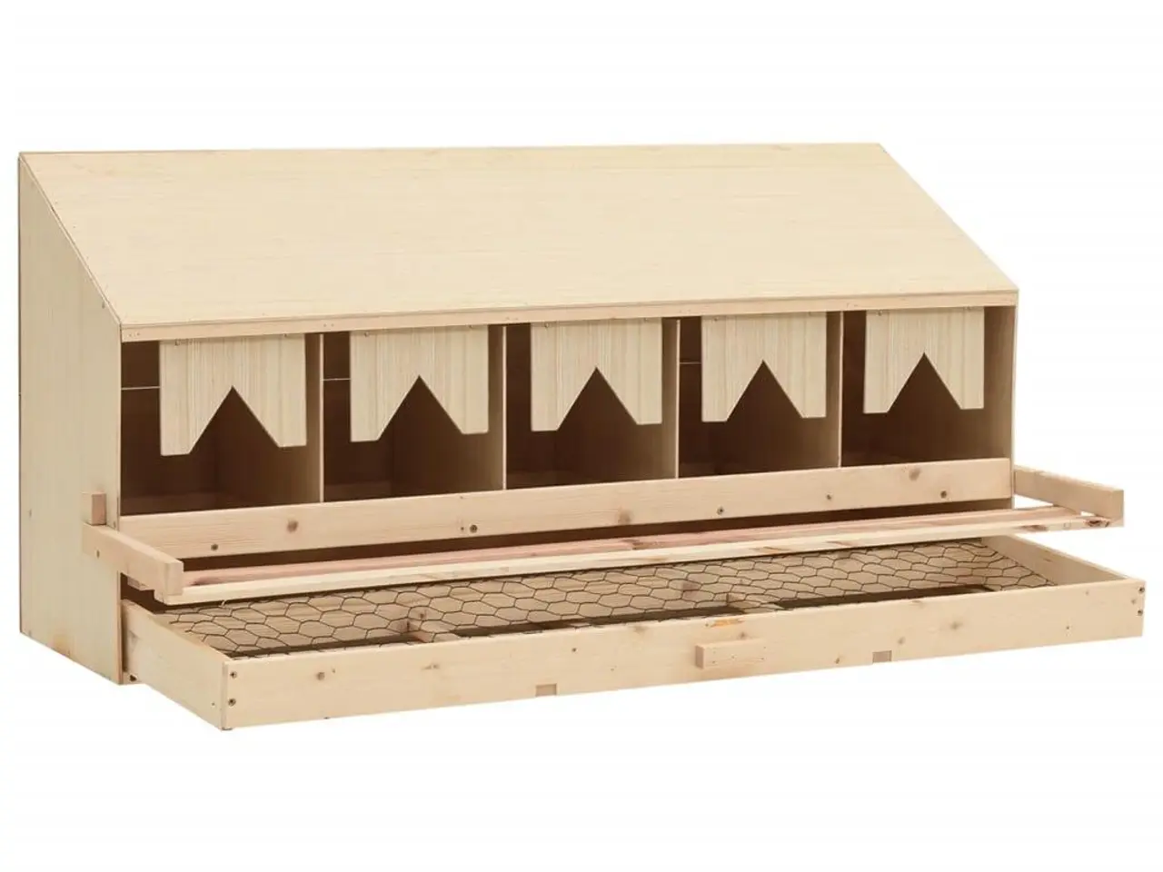 Billede 5 - Redekasse til høns med 5 rum - 117 x 33 x 54 cm