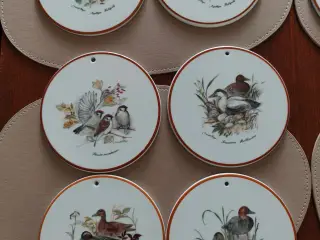 Mads Stage platter med fuglemotiver 10 stk.