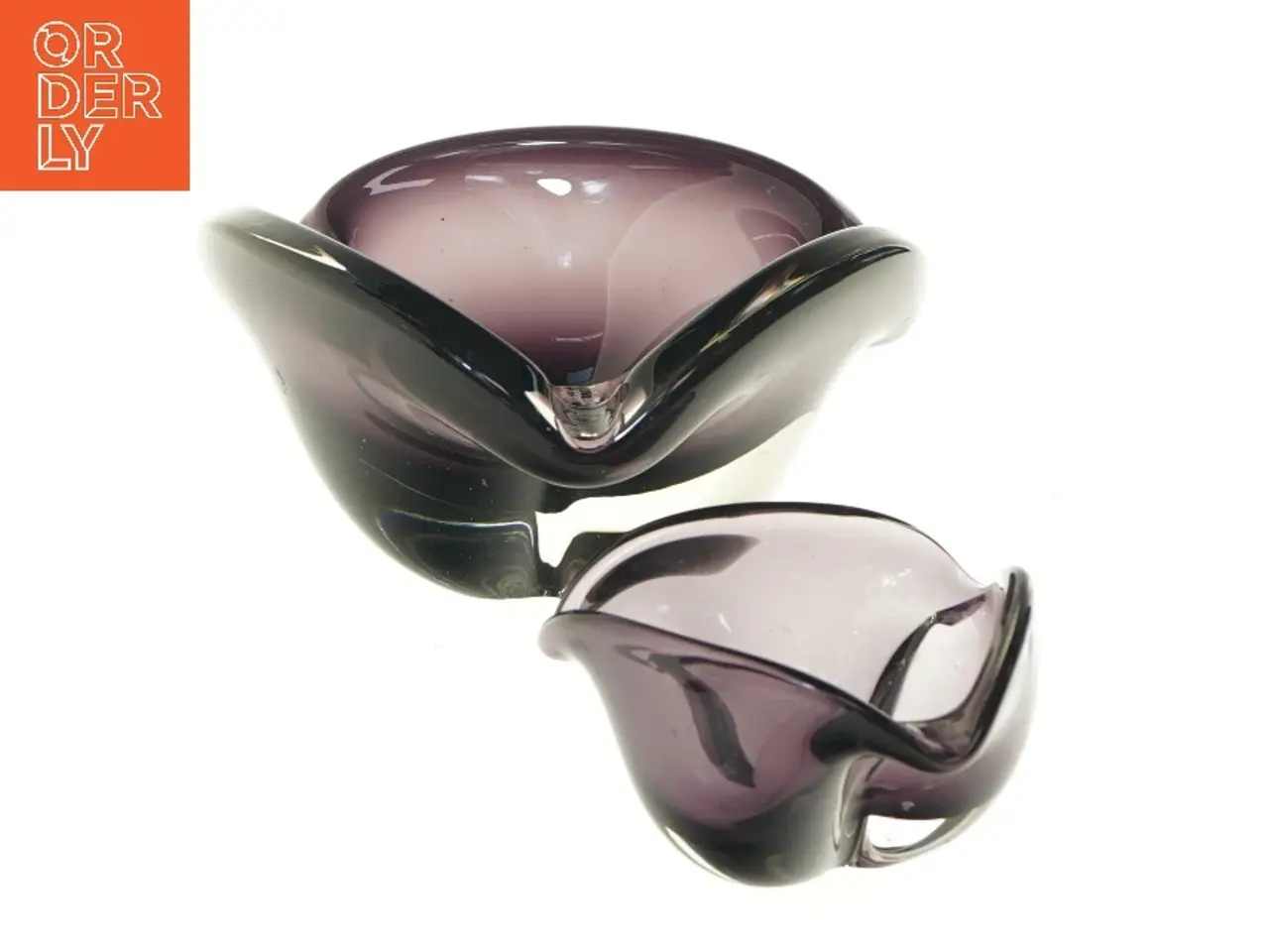 Billede 1 - Holmegaard Violet tre fløjet 2 stk (Ø 19 & 11 cm)
