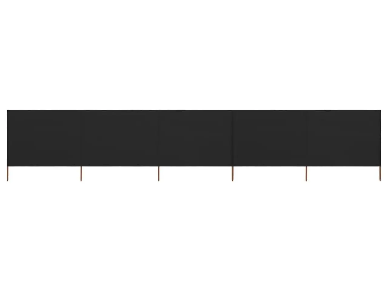 Billede 1 - 5-panels læsejl 600x160 cm stof sort
