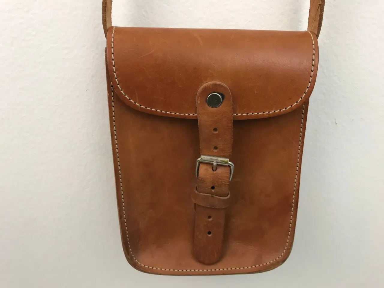 Billede 7 - Vintage skuldertaske i kernelæder 