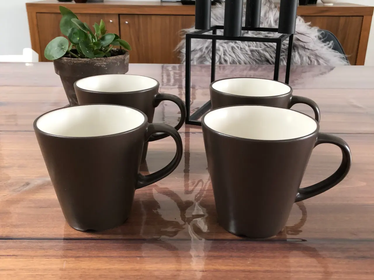 Billede 3 - 4 stk kaffekopper brun