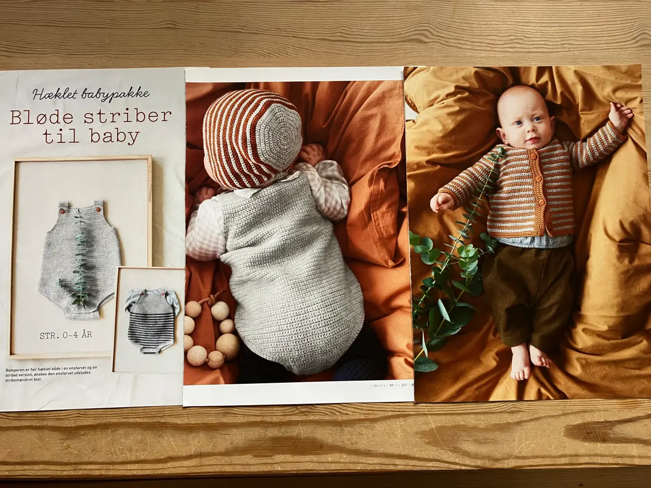 Billede 1 - Hæklet romper, kyse og jakke, str. 0-4 år