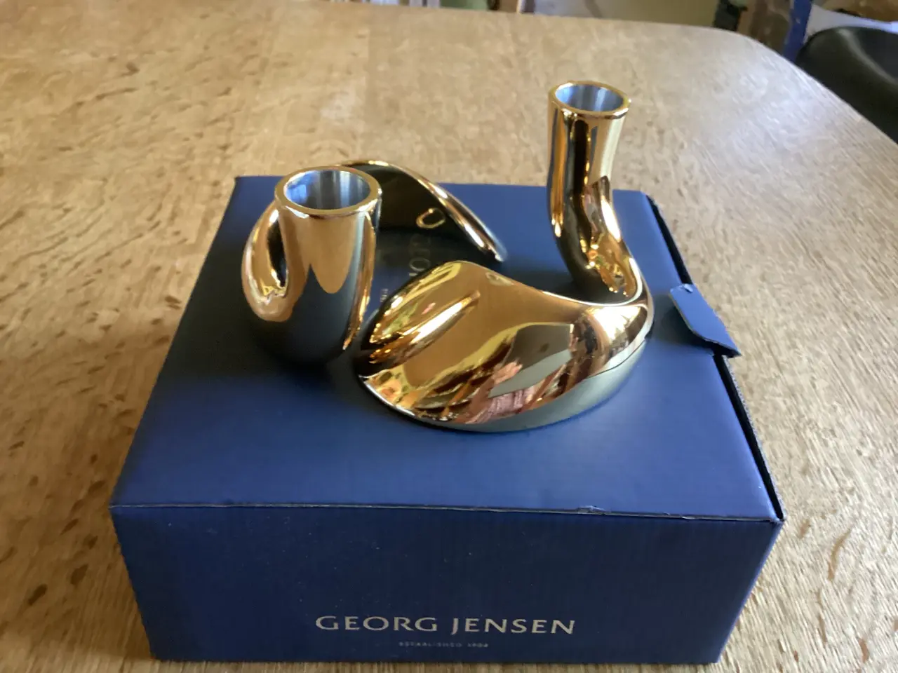 Billede 1 - GJ Bloom Lysestager Guldbelagt nye par