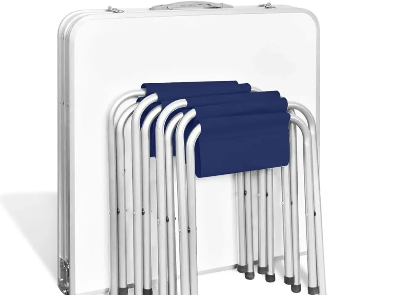 Billede 5 - Campingbord med 4 klapstole - højdejusterbart 120 × 60 cm