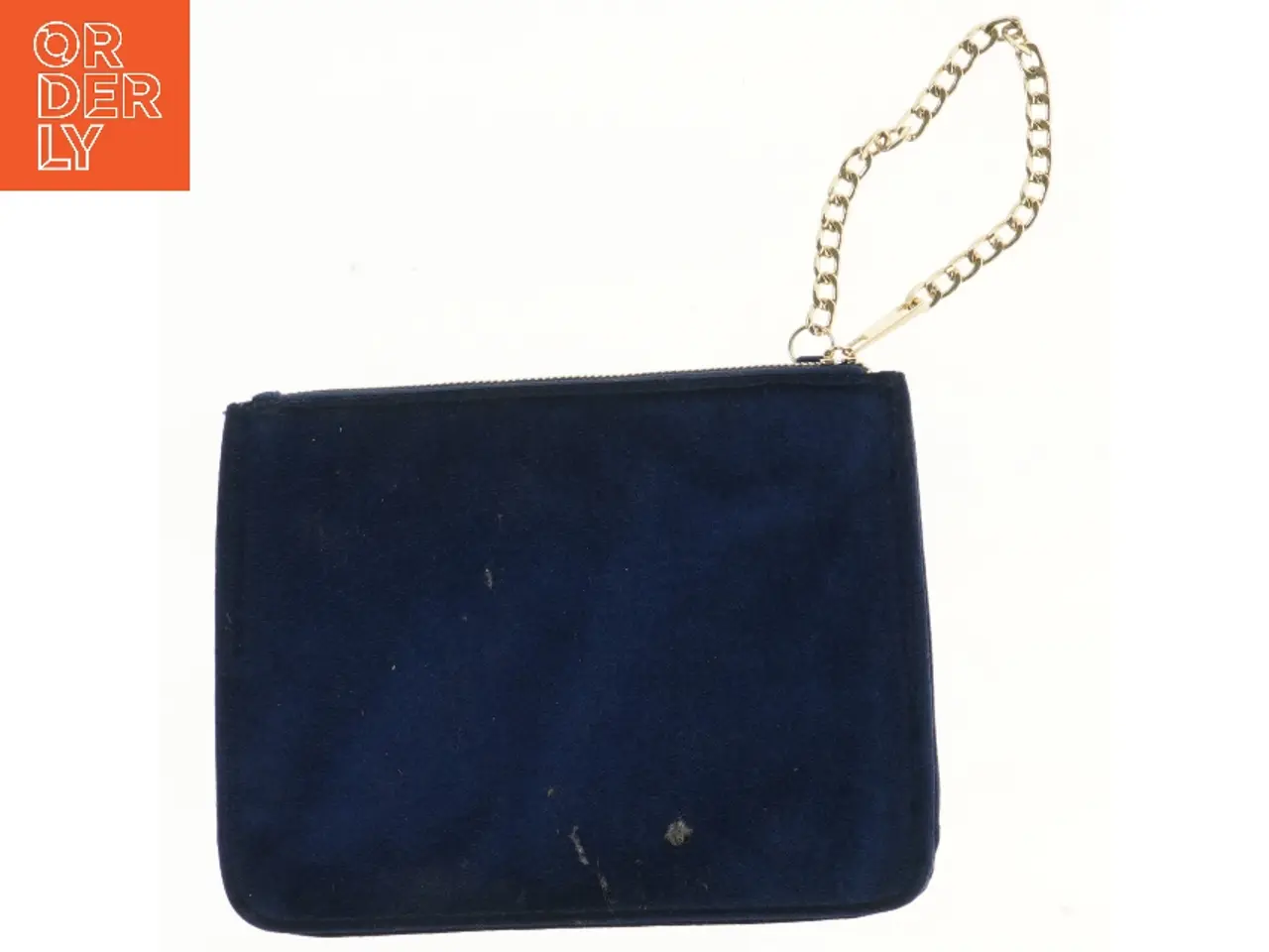 Billede 2 - Mørkeblå clutch med guldkæde og nitter (str. 24x19 cm)