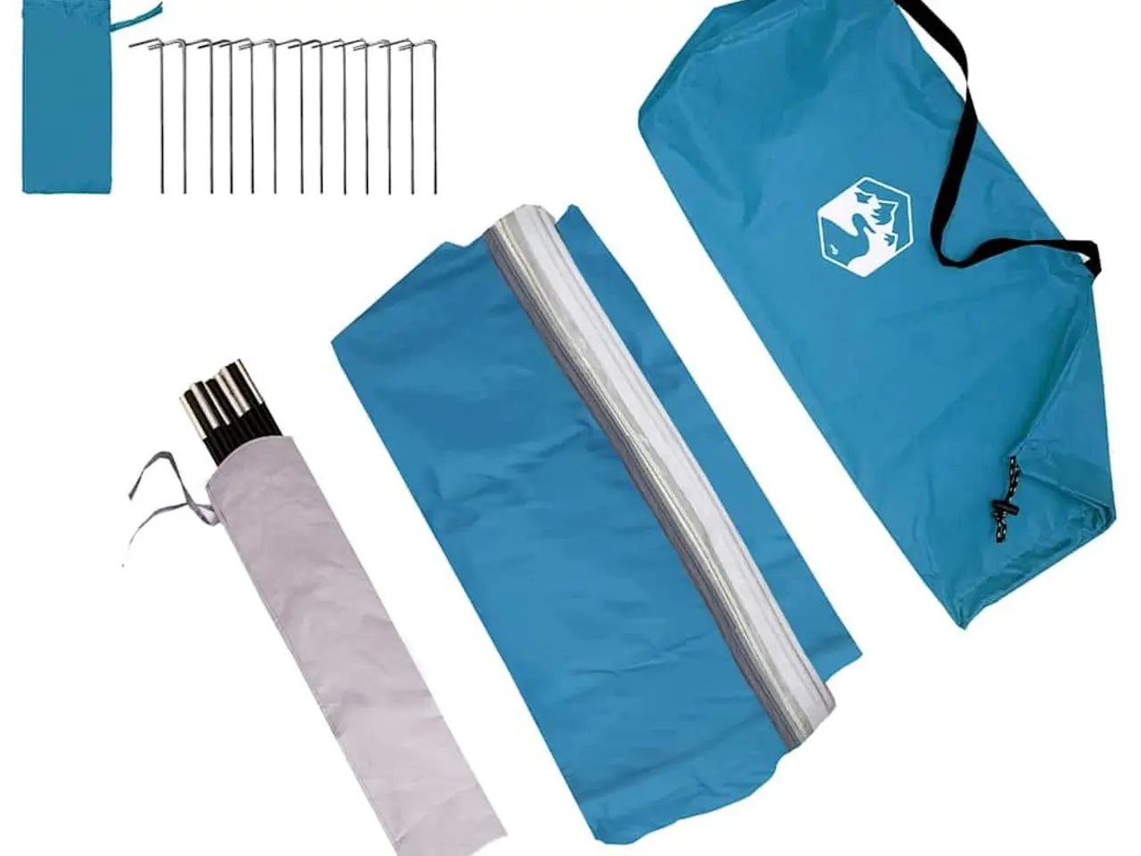 Billede 10 - Bagklapstelt 285 × 255 × 245 cm - blå, vandafvisende taft, 2 døre