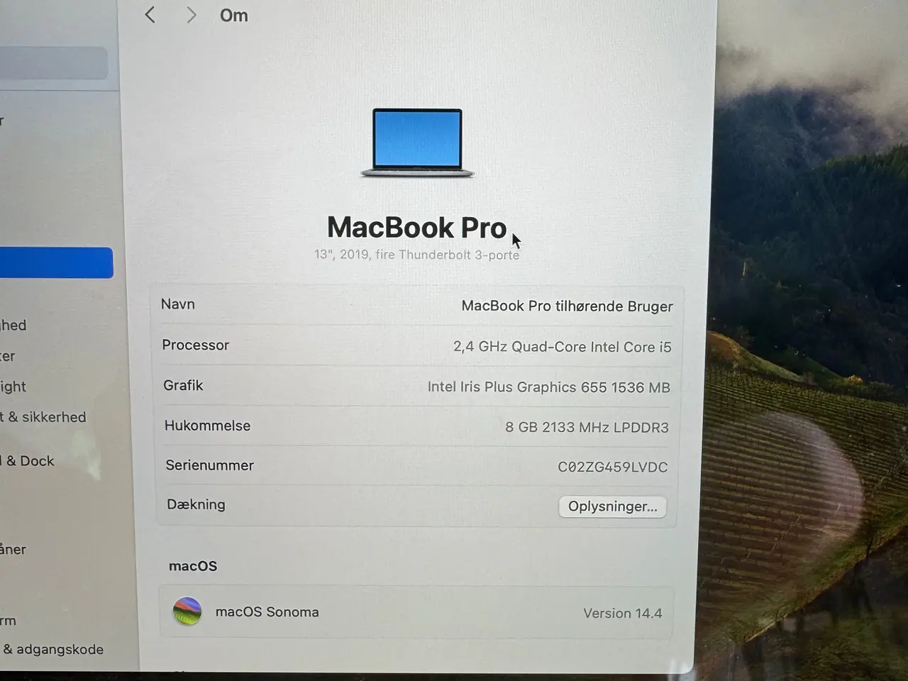 Billede 5 - Apple MacBook Pro 13” 2019 – 256GB – Meget flot st