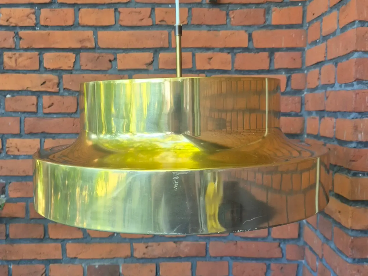 Billede 1 - Giga retrolampe i flot gyldent messing