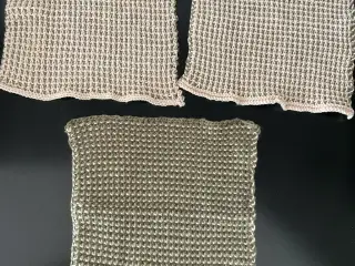 3 strikkede karklude / vaskeklude