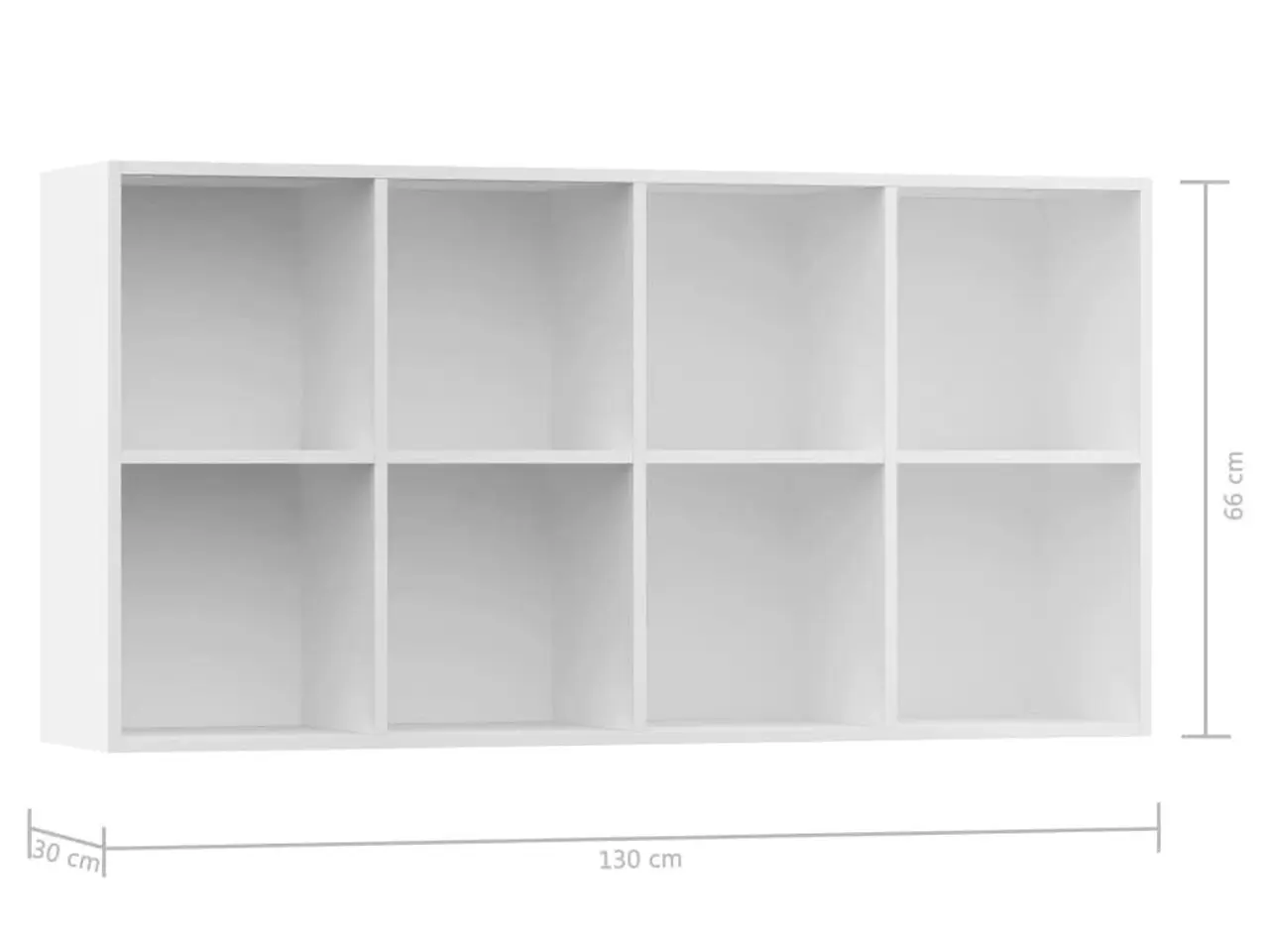 Billede 12 - Bogreol i konstrueret træ 66 x 30 x 130 cm - hvid