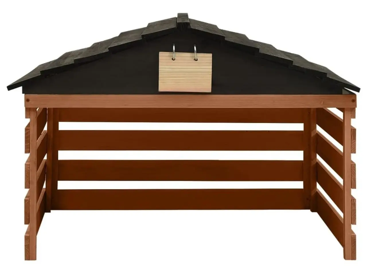 Billede 2 - Skur til robotplæneklipper 78×74×54 cm - fyrretræ, sort/brun
