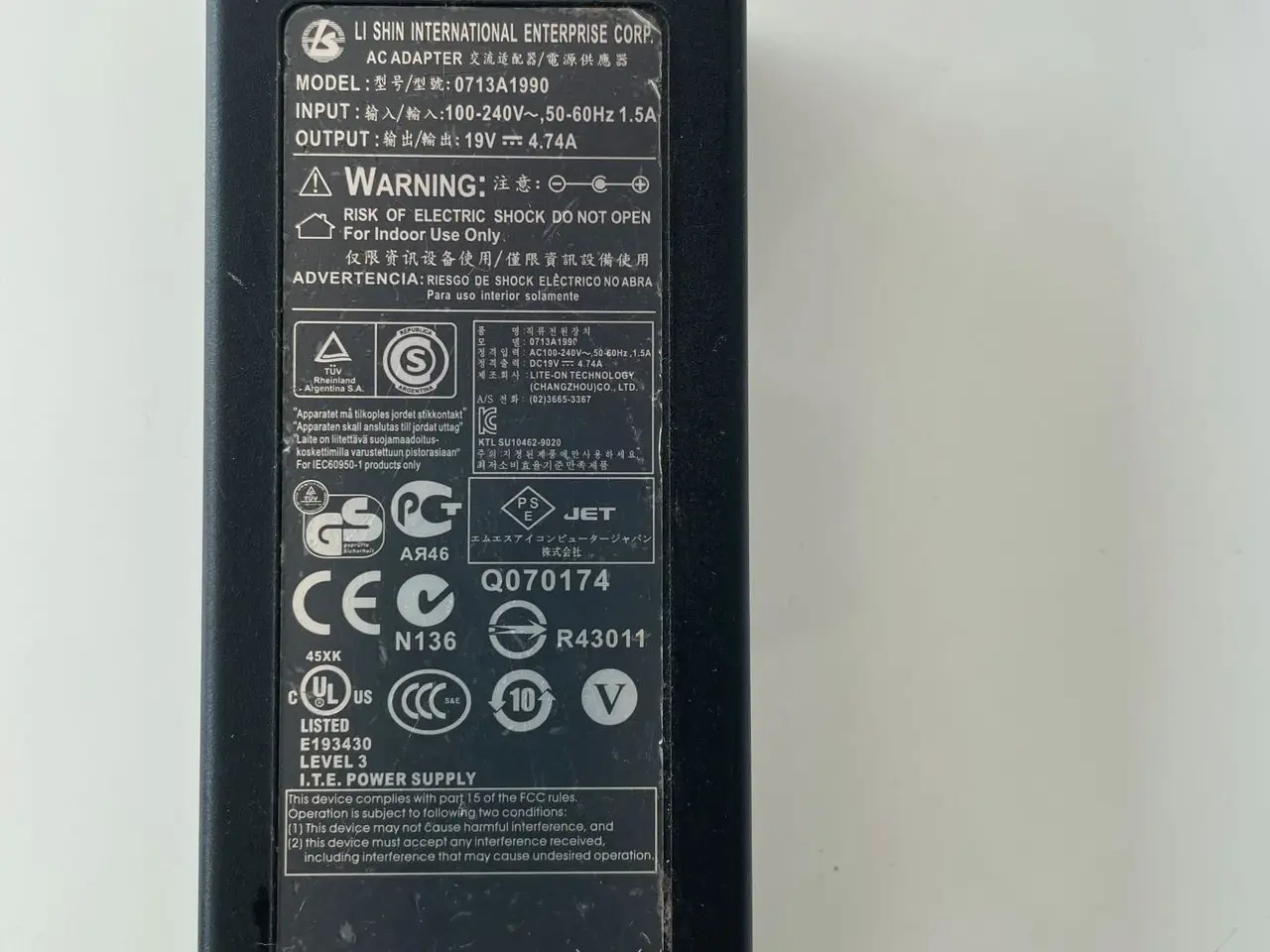 Billede 2 - AC oplader til lenovo bærbar - Model 0713A1990