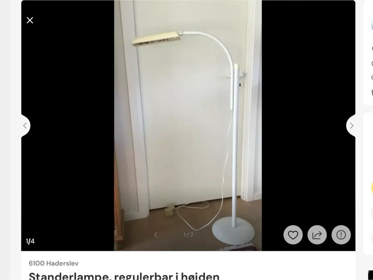 Billede 2 - Standerlampe højde regulerende