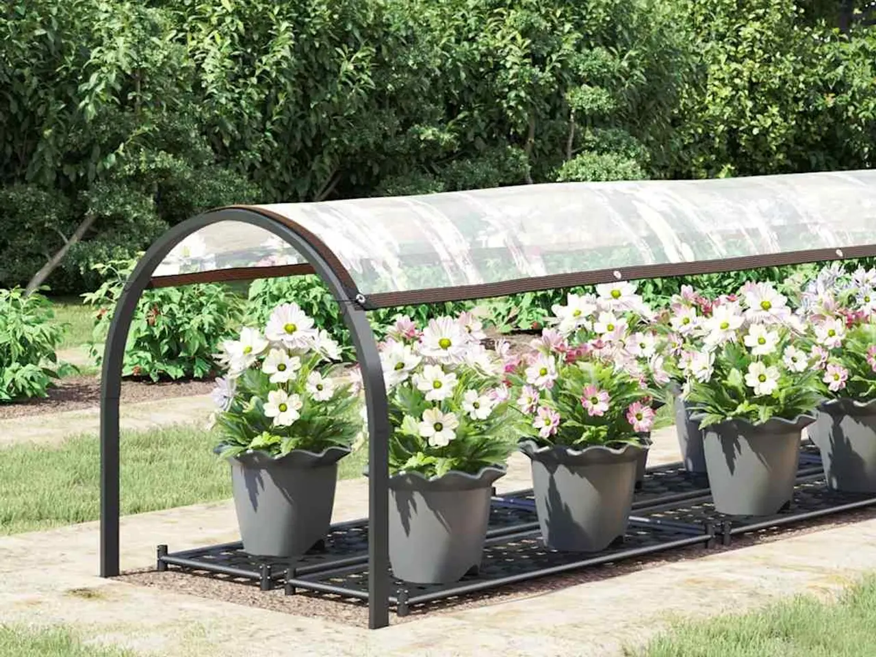 Billede 2 - Klar presenning med øjer 1 × 5 m - polyethylen, transparent/sort