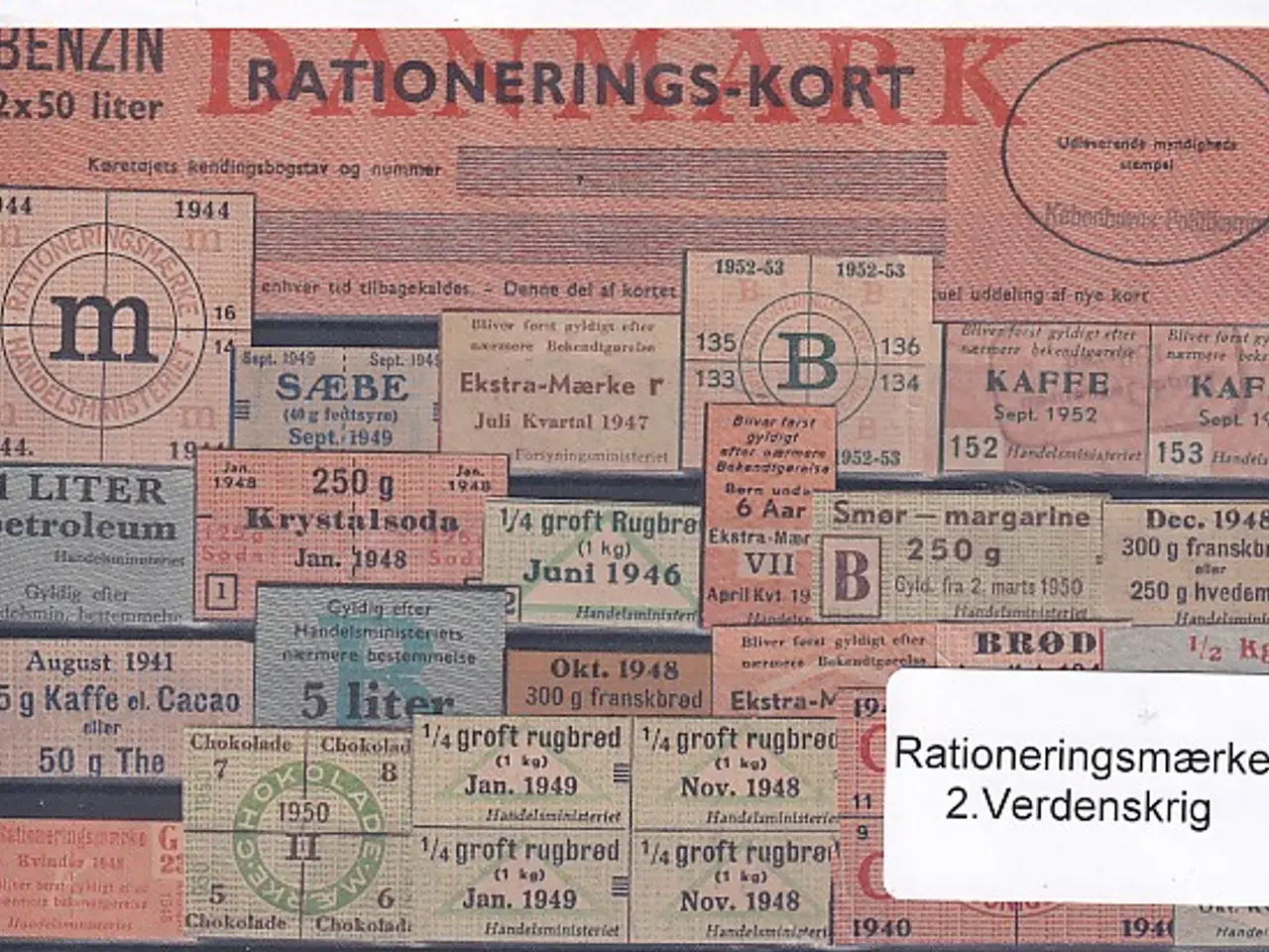 Billede 1 - Rationeringsmærker - 2. Verdenskrig