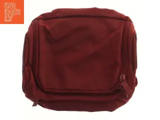 Rød nylon taske med lynlåse (str. 29,5x23 cm)