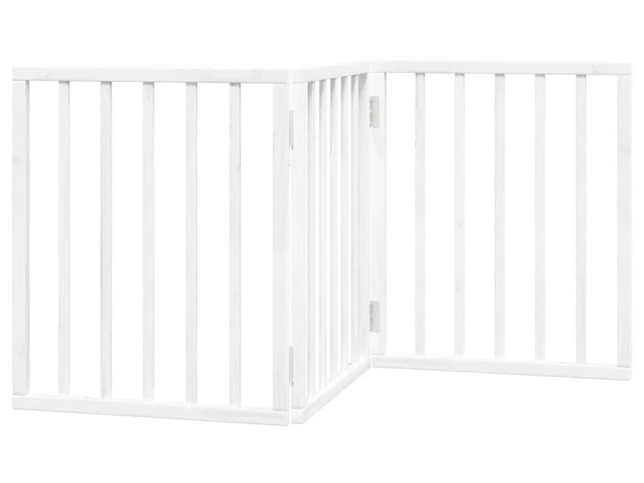 Billede 6 - Hundelåge 3 paneler 150 cm foldbar i poppeltræ - hvid