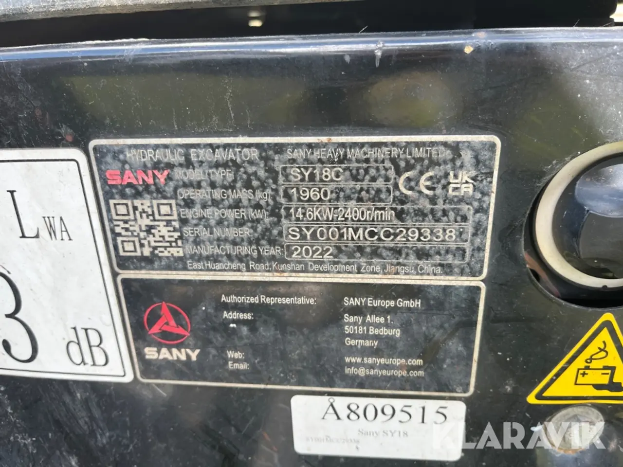 Billede 9 - Minigraver Sany SY 18C